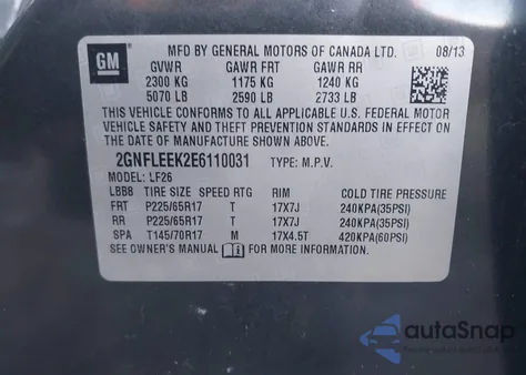 2014 Chevrolet Equinox Ls из США, поврежденный, VIN 2GNFLEEK2E6110031